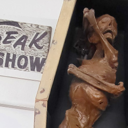 Meteor City - Oddities Display - Giant Amazon Woman - Mumified Giant Woman - Neanderthal Man - Freak Show - Dino Drive-Thru - Route 66 - Winslow Arizona - Near Meteor Crater - Tourist Attraction - Gift Shop